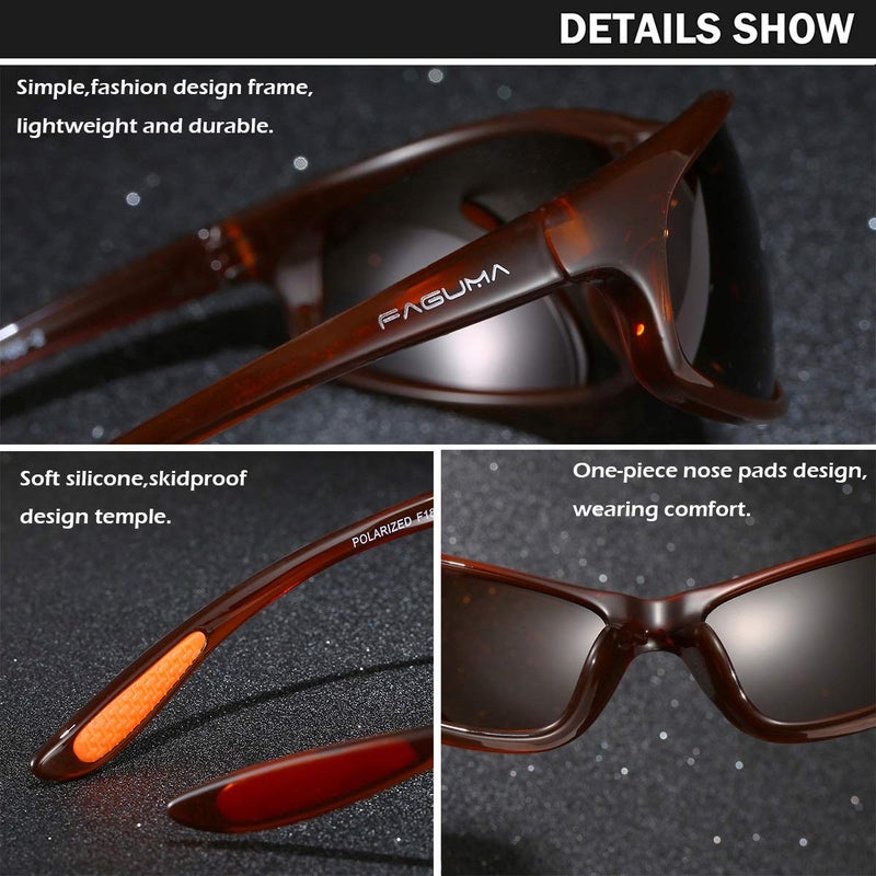 FAGUMA Polarized Sports Sunglasses For Men Cycling Driving Fishing UV400 Protection - Image 5